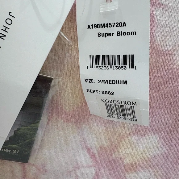 John Elliott Pink and Cream Tie-Dye Short Sleeve Tee - Picture 4 of 5